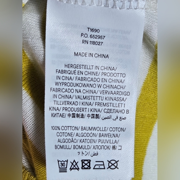 Boden 100% Cotton Striped Elevated Basic Preppy V-Neck Shirt, Size 12 - Picture 3 of 3